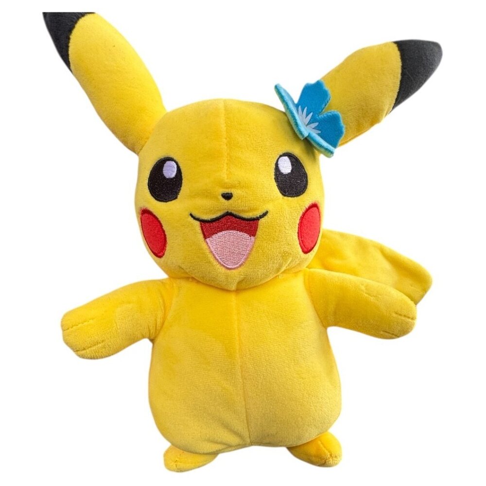 Pokemon 8" Pikachu Blue Flower Aloha Plush Authentic Hawaii 2022 Game Freak